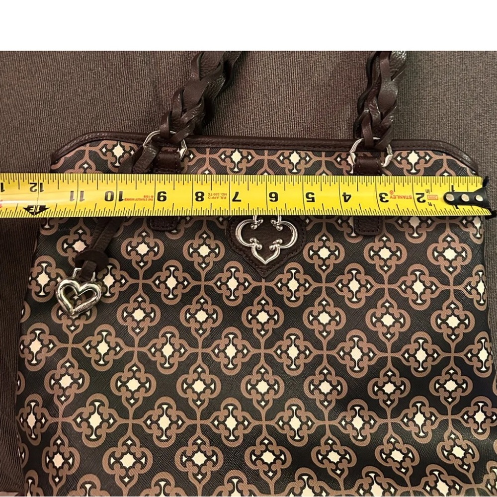 Brighton Handbag, Rich Brown Print w/leather Trim NWOT - Picture 10 of 12